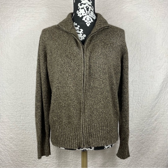 🔥Evan Pecone Angora Rabbit Blend Cardigan Sweater Long Sleeve Full Zip Women XL - Picture 2 of 14
